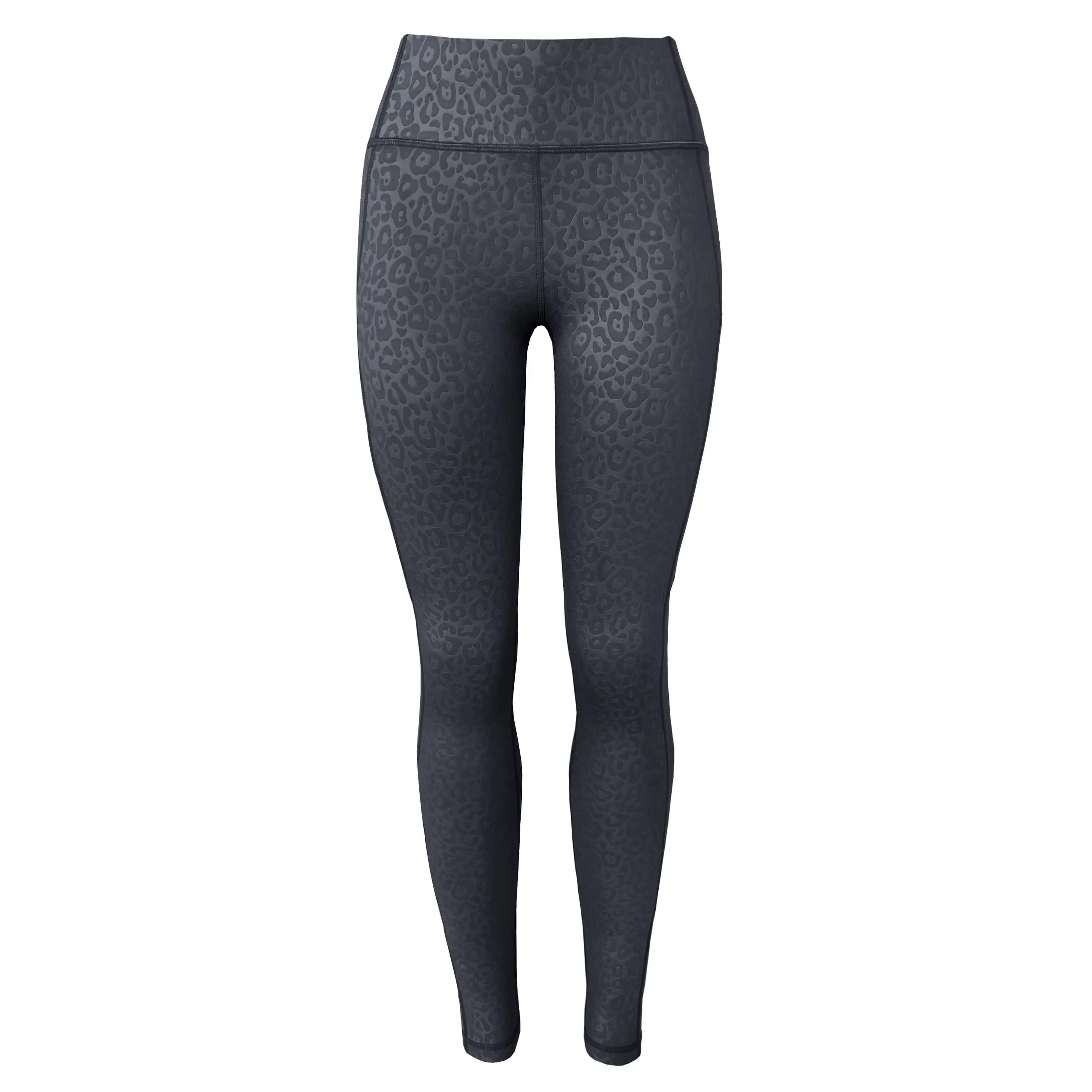 High Waisted Yoga Pants or Leggings Gray and Black Design/with Inside  Pocket Long Yoga Leggings/upf 50 Clothing/sun Protection Yoga Pants 