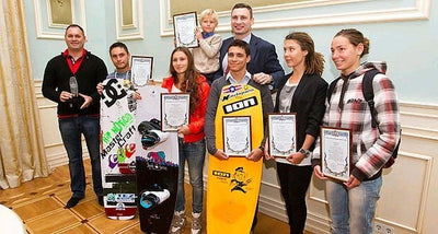 Vitali Klitschko welcomed the athletes who had won medals at the World Wakeboard Championship