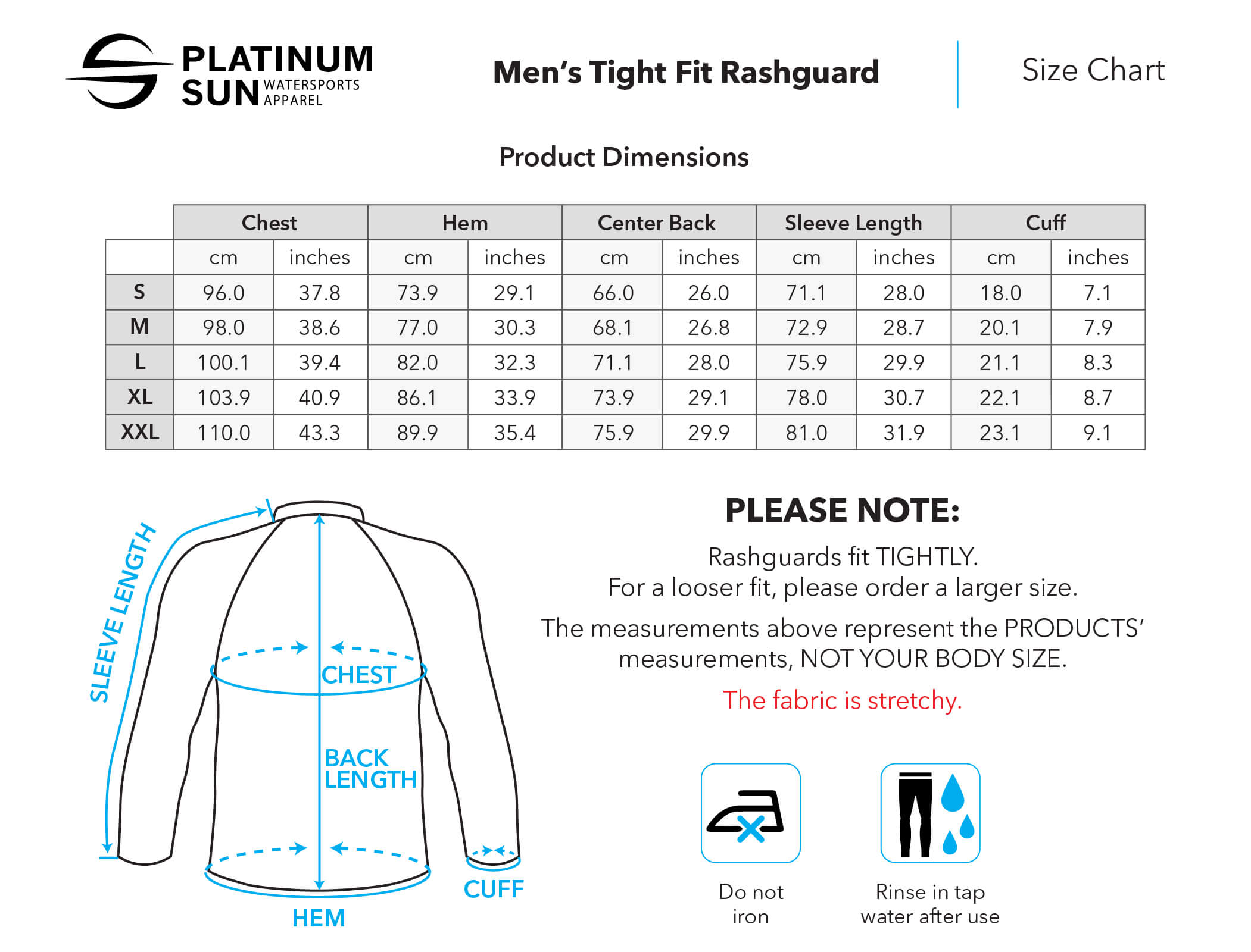 Daci Rash Guard Chart Size Long Sleeve Rash Guard for Men UPF 50+ | Gradient - Red – Platinum Sun