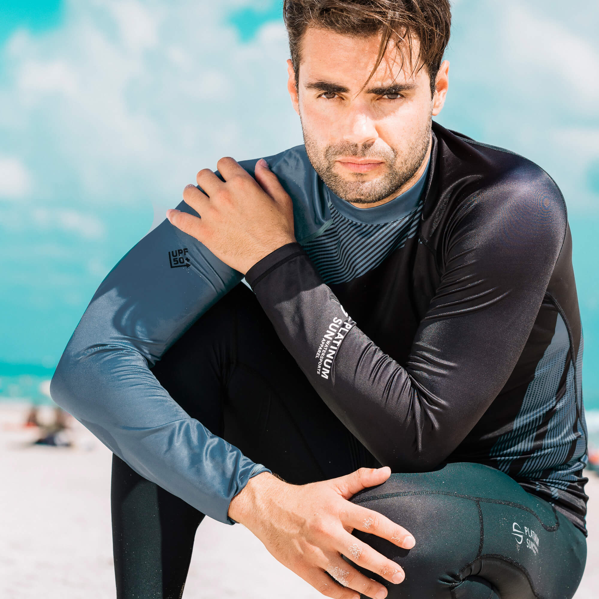 Long Sleeve Rash Guard for Men UPF 50+ | Cobalt – Platinum Sun