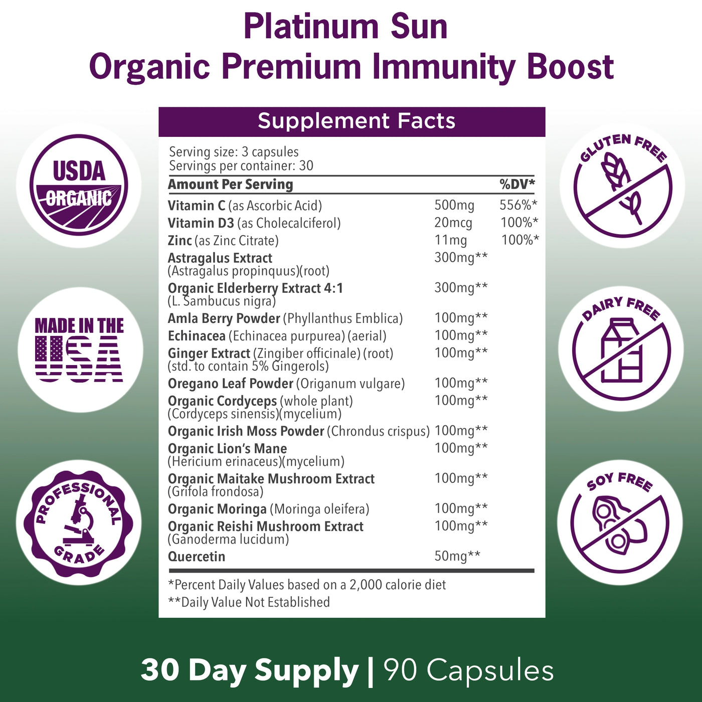 Organic Premium Immunity Boost - 90 Capsules