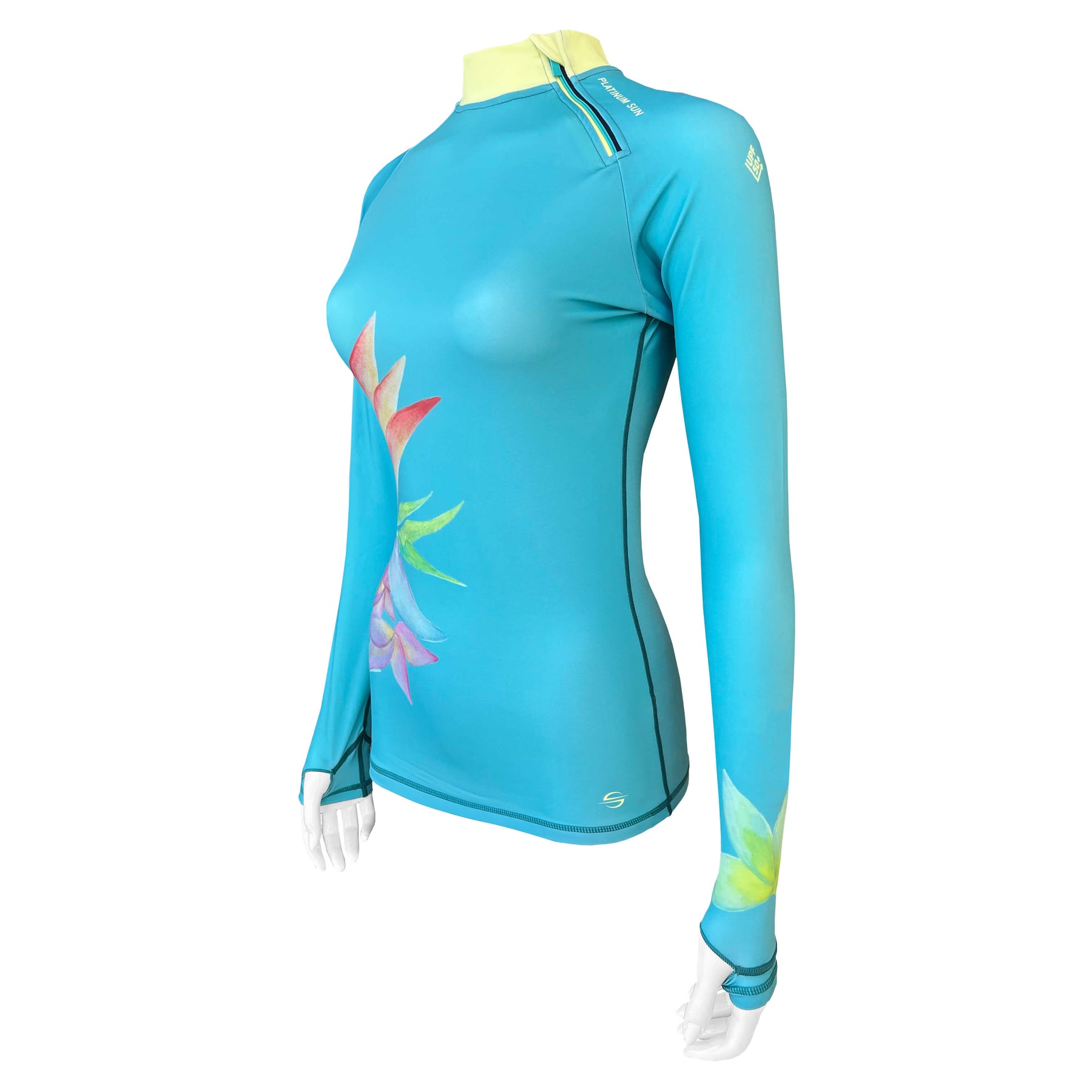 Long Sleeve Rash Guard for Women UPF 50+| Art - Lotus – Platinum Sun