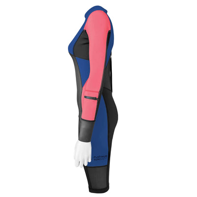 dark blue pink neoprene long sleeve wetsuit for women