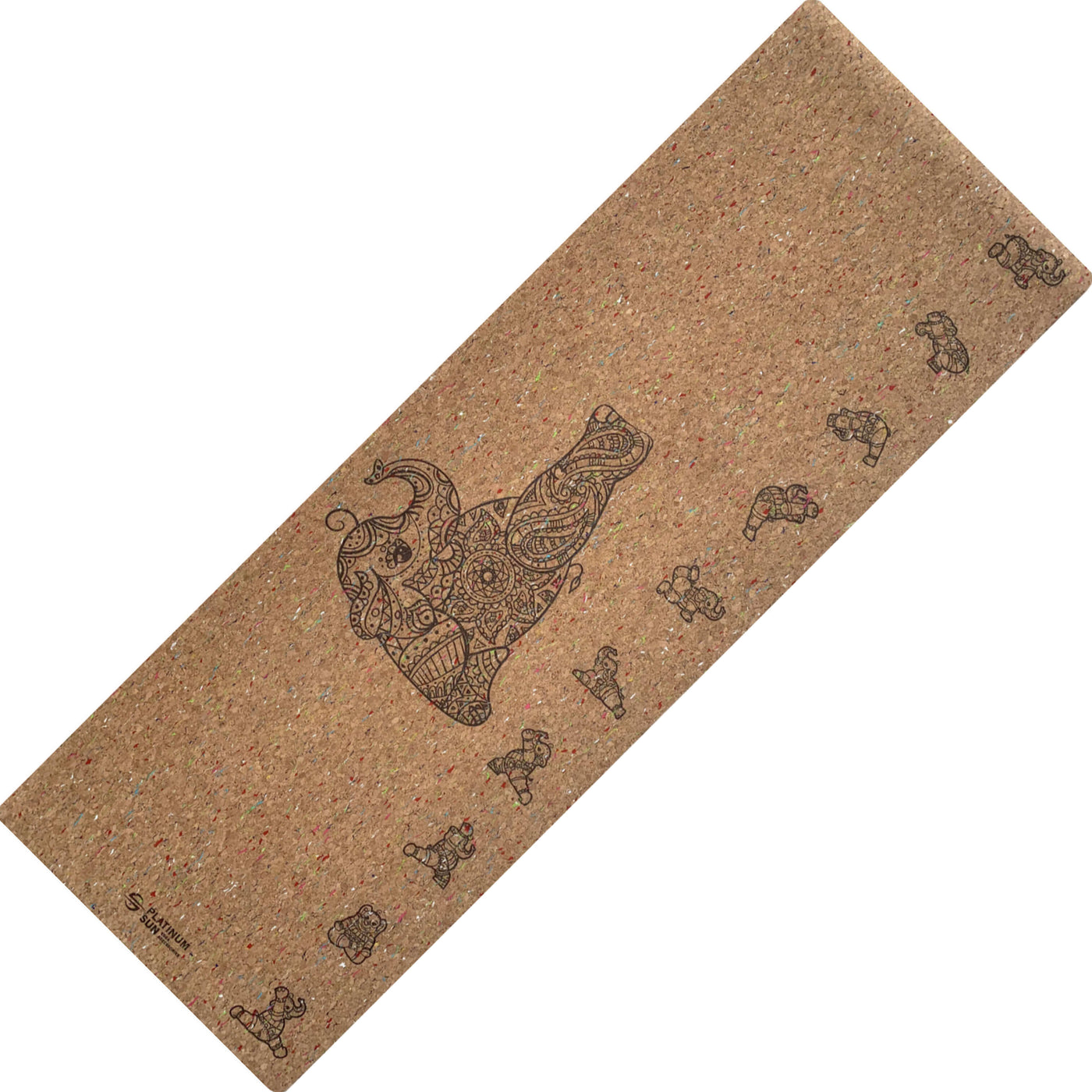 Non Slip Cork Yoga Mat | Cute Elephant