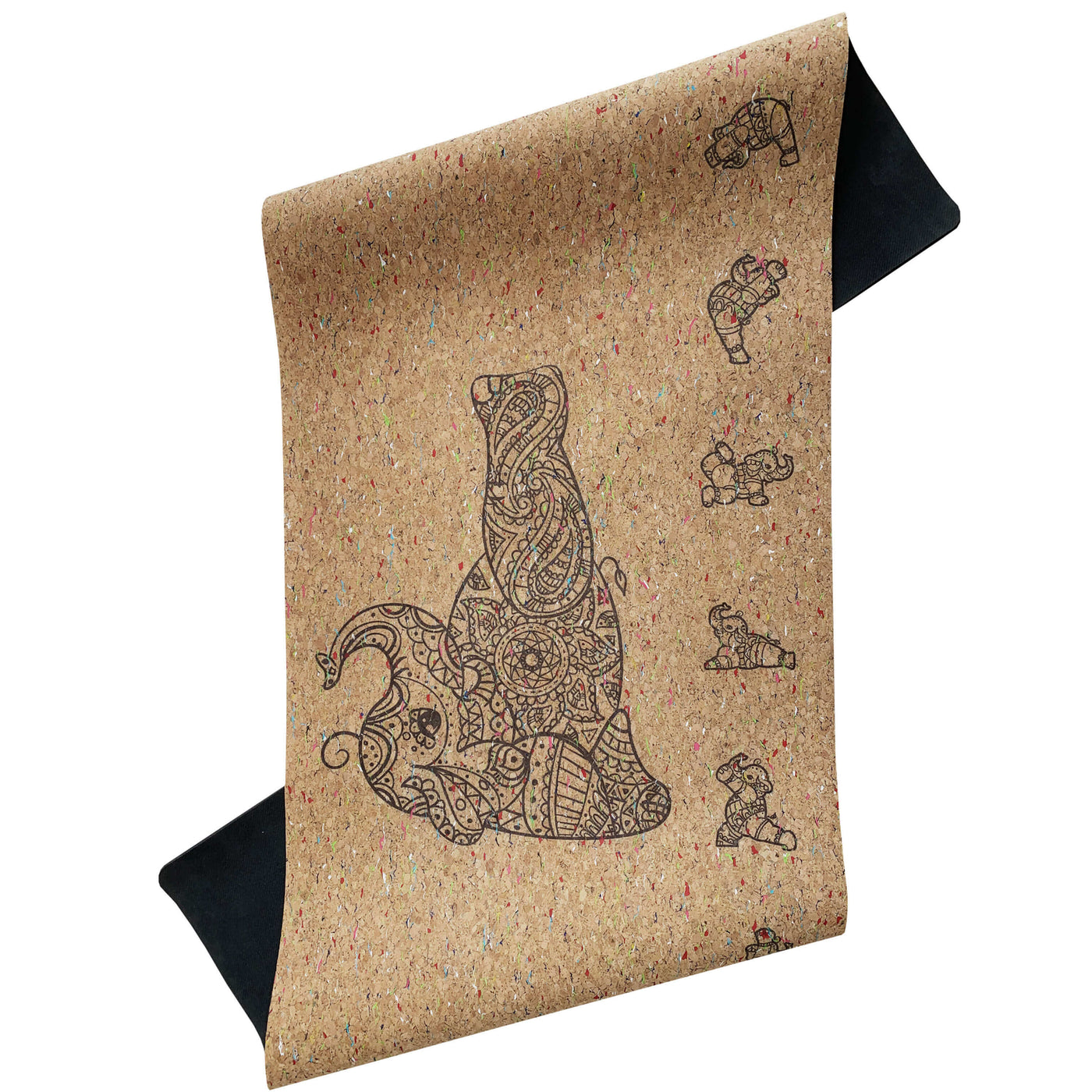 Non Slip Cork Yoga Mat  Cute Elephant – Platinum Sun