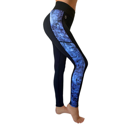 swim leggings women with side marble inserts