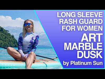 Long Sleeve Rash Guard for Women UPF 50+ | Art - Marble Dusk