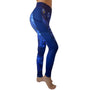 Swim Leggings for Women UPF 50+| Marble - Royal Blue with Mesh